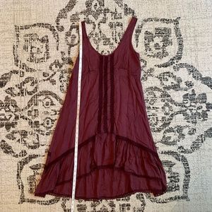 Free People "Parisian Ruffle Hem Dress" Dusty Plum Slip Dress